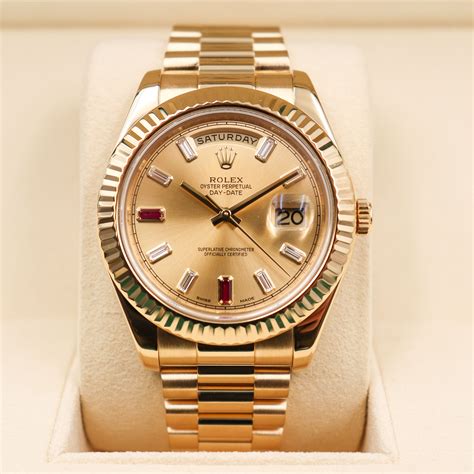 rolex day date gold dimond dail ruby|rolex day date 2.